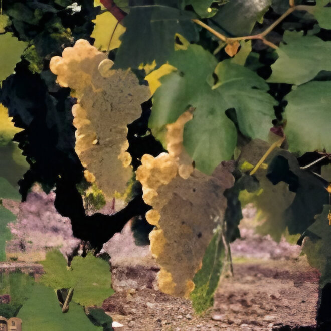 Grappes d'ugni blanc sur pied, avant la vendange